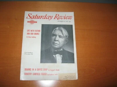 1958 Saturday Review 29 November Sandburg, Dorothy Fisher, John O'Hara, Others  Foto 1 de 4