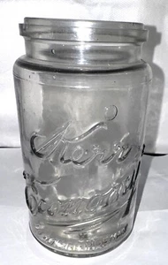 Antique Kerr Economy Clear Glass QUART Canning Jar 1915-25 NO LID - Picture 1 of 4