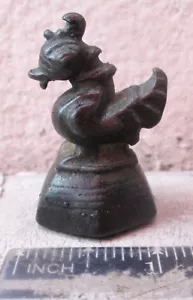 SUPER RARE! 19th Century Bronze Opium Weight Kissing Duck 80g - Foto 1 di 3