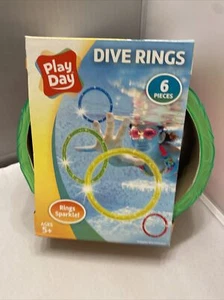 Play Day Dive Rings Underwater Game 6-Piece Pool Toy Beach - Picture 1 of 12