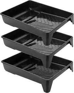 3 Pack 4 In Paint Tray, Paint Roller Tray, Plastic Deep Capacity, Textured Ridge - Picture 1 of 5