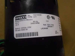 FASCO 70215039 1/50 PS ZUGINDUKTOR MOTORBAUGRUPPE 230V/60/1 - Bild 1 von 7