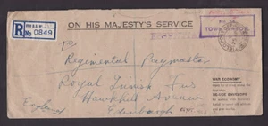 Offizielle OHMS Militär FPO 530 Reg. nach Edinburgh #54 Town Major Gütesiegel 1947 - Bild 1 von 2