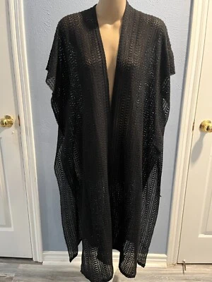 Steve Madden длинный, открытый трикотаж шаль, черный, один размер, новый с Ярлыками - Изображение 1 из 4