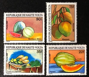 BURKINA FASO 1981 FRUITS, PLANTS Sc 583-586 MNH - Picture 1 of 1