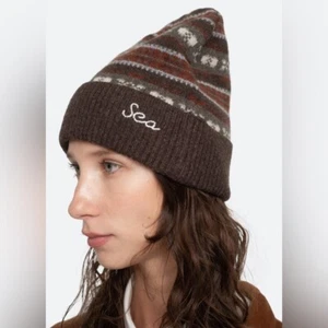Sea New York Isabel Beanie Hat Brown Multi OS - Picture 1 of 6