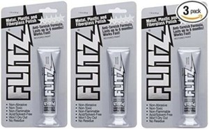 Flitz Metal Polish 3PK Plastic, Fiberglass Cleaning Waxing Paste 1.76 oz. Tube