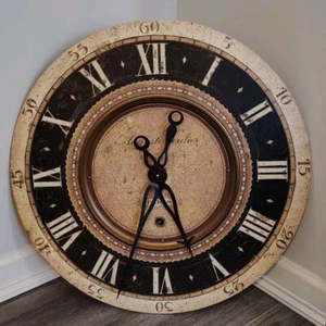 Vtg Wall Clock Big Unique Rare Easy Hang Victorian Style Classic Look Antique - Picture 1 of 8