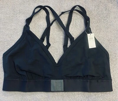 Aerie Scoop Voop "Let's Get Lost Together" Bralette -- BLACK XL - Image 1 of 4