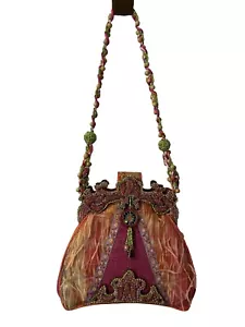 Lovely Mary Frances Pink Beaded Floral Purse Hand Bag Shoulder Bag - Picture 1 of 10
