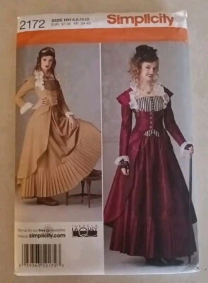 *DISFRAZ DE VESTIDO ENCANTADOR Patrón de Costura Simplicidad Eduardiana 6-8-10-12 SIN CORTAR Foto 1 de 2