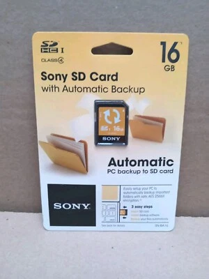 Sony SD Card 16GB SN-BA16 Automatic PC Backup to SD Card. Sealed Package Class 4 - Image 1 of 4