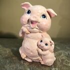 Unique￼ PIGGY Coin Bank Vintage ceramic Statue 61/2”Tall Hand painted