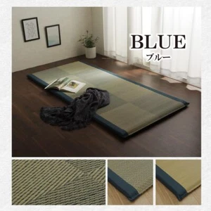 IKEHIKO Tatami Mattress Japanese rush grass Blue Twin Foldable Bed Futon F/S New - Picture 1 of 10