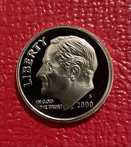 2000 ~ S Roosevelt Dime Gem Proof Coin from US Proof Set US Mint Coin Cover