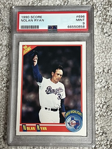 PSA 9 MINT BASEBALL CARD 1990 SCORE NOLAN RYAN HOF TEXAS RANGERS 696 | eBay