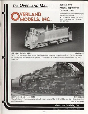 catalogo OVERLAND MODELS MAIL Bulletin 94 1991                     E  aa - Image 1 of 2