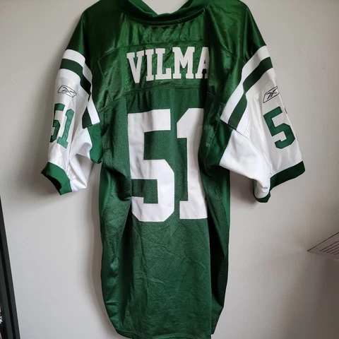 Reebok NFL New York Jets Jonathan Vilma #51 Green Home Jersey Size 56 Cover