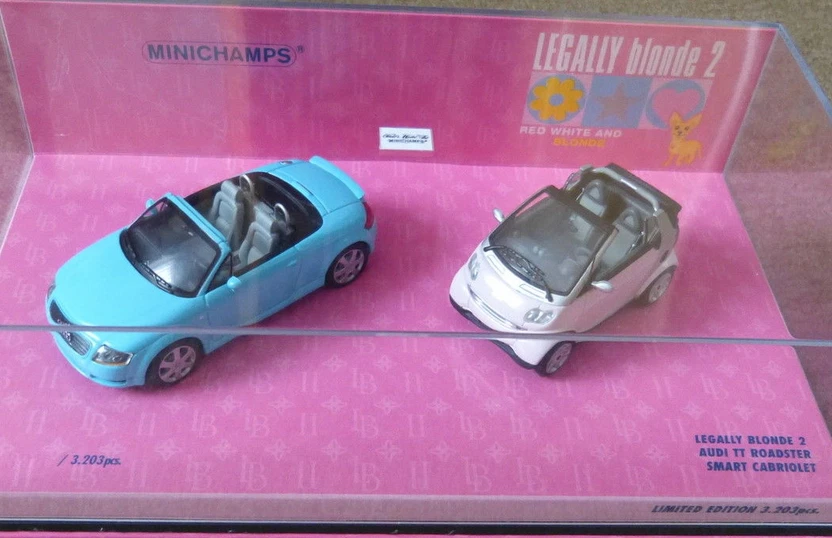 Legally blonde 2 Audi TT roadster Smart Cabrio 402173900 1/43 Minichamps - Immagine 1 di 1