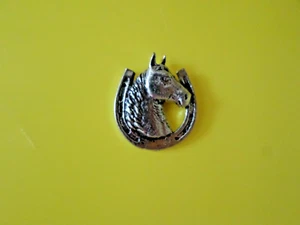 Horse Shoe Pin Pewter Badge Horse Pin Lucky Shoe Brooch Tie Lapel Pin A R Brown - Bild 1 von 2