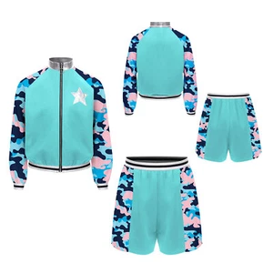 Kids Girls Sweatsuit Hip Hop Jacket And Shorts Full Zip Tracksuit Spring Active - Picture 1 of 55