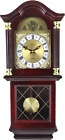64.77Cms (H) Bedford Clock Collection Swinging Pendulum Wall Clock, Cherry Oak