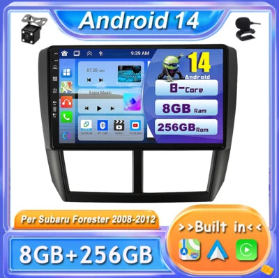 8G+256G Autoradio Für Subaru Forester 2008-2012 GPS CarPlay Android 14 DAB+AM FM - Bild 1 von 4