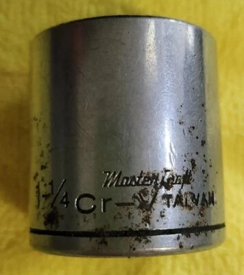 Soquete de unidade 1 1/4" polegadas Mastercraft C-V 12 pontos 1/2" vintage padrão de Taiwan - Imagem 1 de 4