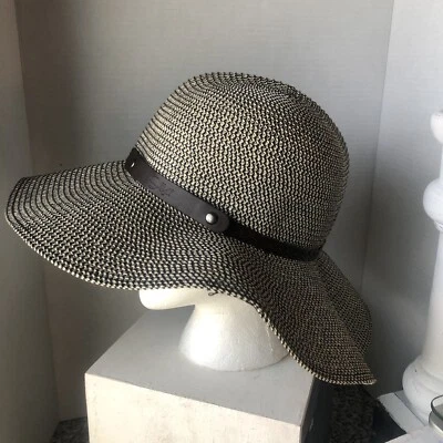 SunLilly Roll N Go Packable Beach/Sun Hat floppy foldable travel leather Band - Image 1 of 4