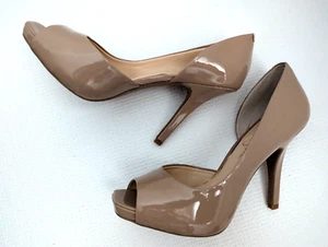 Jessica Simpson Josette D'Orsay Open Peep Toe Heels Pumps Patent Leather Size 7B - Picture 1 of 11