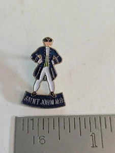 Vintage Saint John, NB Colonial Man Enamel Lapel Pin - Picture 1 of 2