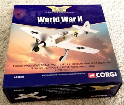 Corgi AA34301 1/72 Focke Wulf Fw190A-4 White 8 Nowotny Diecast - Ships USA - Image 1 of 4