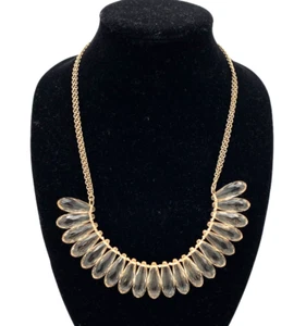 J. Collar Crew Champagne Tono Dorado Lágrima Facetado Brillante Distintivo - Imagen 1 de 6