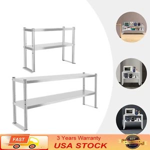Stainless Steel Commercial Double Overshelf 12x 30 Inch for Prep Table Kitchen - Picture 1 of 11