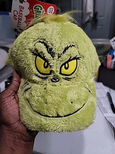 THE GRINCH FUZZY BASEBALL CAP EMBROIDERED FACE G9 - Picture 1 of 4