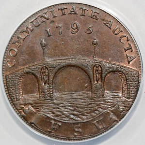 1795 1/2p Great Britain Suffolk-Beccles Conder Token ANACS AU 58 - Picture 1 of 5