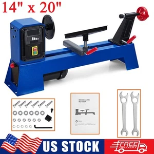 Benchtop Wood Lathe 14"x20" Woodworking Wood Lathe Machine 4 Speed 1040-2980 RPM - Picture 1 of 9
