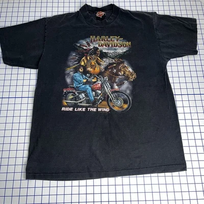 Vtg 1991 Harley Davidson Ride Like The Wind Portland Motorsports T Shirt Sz XL - Image 1 of 4