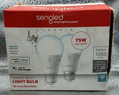 2-Pack Sengled - Smart A19 LED 60W Bulbs Bluetooth Mesh Works with Amazon Alexa - Image 1 of 4