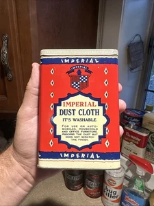Vintage Imperial Dust Cloth Automobile Oil Can Gas Oil Advertising Original - Picture 1 of 7