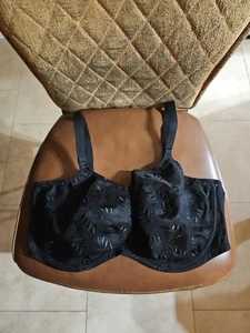 Panache Tango Balconette BH ungefüttert Bügel schwarz Blumenstickerei Spitze 42FF  - Bild 1 von 4