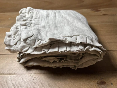 West Elm European Flax Linen Ruffle Euro Sham Natural Flax - Image 1 of 4