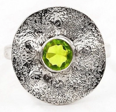 Anillo de plata esterlina maciza 925 peridoto natural joyería talla 6,5 @11-9 Foto 1 de 2