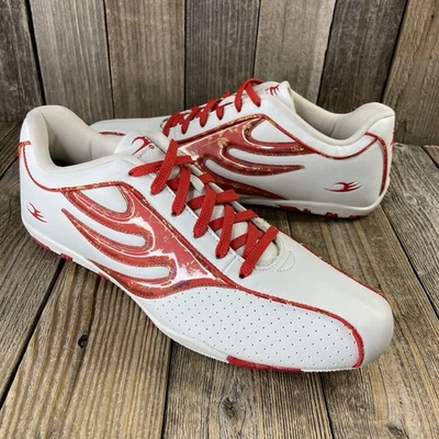 Dragon Beard Red Leather Sneakers Mens Size 11 White Red Floral Print Low EUC - Image 1 of 4