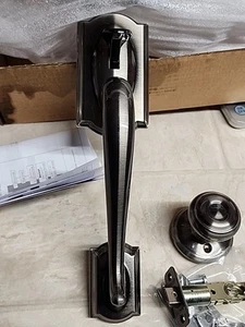 SCHLAGE FE285 CAM 620 GEO Juego de manijas de entrada frontal mitad inferior con ajuste de camelot - Imagen 1 de 18