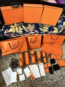 Authentic Hermes Large Empty Boxes box x 18 bag receipt's bundle, Kelly Birkin - Picture 1 of 24