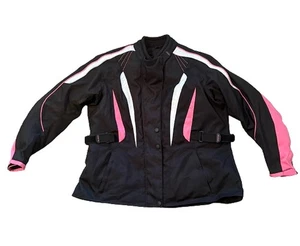 Hunter Class Damen Motorrad Motorrad Jacke pink weiß und schwarz - Größe 24 - Bild 1 von 7