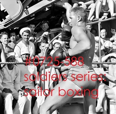 VINTAGE MALE PORTRAIT #0725-588 -soldiers - sailor boxing -free shipping in usa - Image 1 of 3
