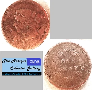 Centavo grande cabeza libertad corona EE. UU. 1837🪙 Matron centavo de cobre temprano🪙A - Imagen 1 de 6