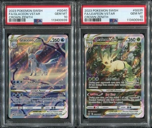 Glaceon & Leafeon VSTAR PSA 10 SEQUENTIAL GG35 GG40 English Pokemon Crown Zenith - Picture 1 of 2